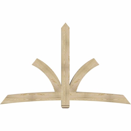 Ekena Millwork Davenport Rough Sawn Timber Gable Bracket, Douglas Fir, 96"W x 60"H x 6"D x 6"F, 15/12 Pitch GBW096X60X0606DAV00RDF